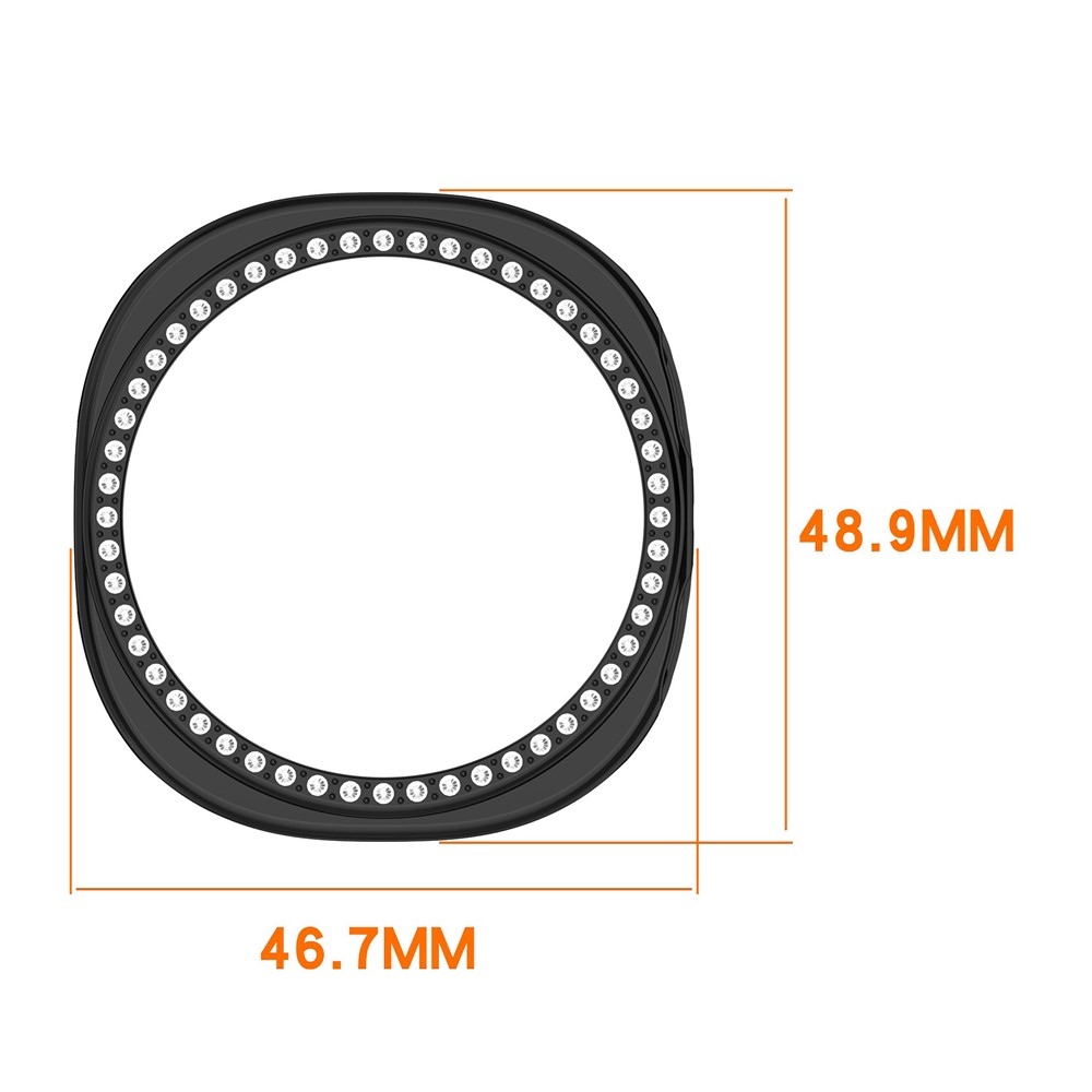 Decory műanyag, rácsatlakoztatható tok strasszokkal a Samsung Galaxy Watch8 44 mm-es modellhez – fekete