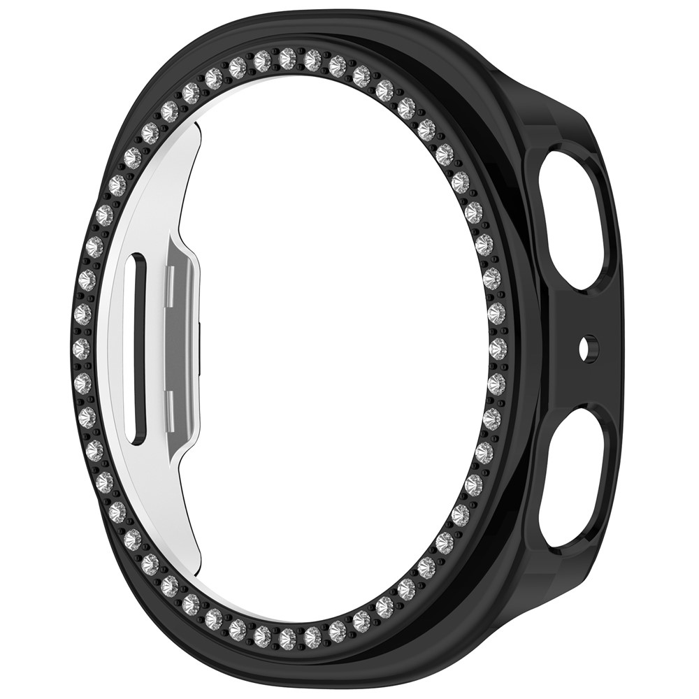 Decory műanyag, rácsatlakoztatható tok strasszokkal a Samsung Galaxy Watch9 44 mm-es modellhez – fekete