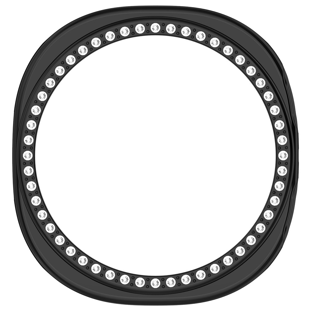 Decory műanyag, rácsatlakoztatható tok strasszokkal a Samsung Galaxy Watch9 44 mm-es modellhez – fekete