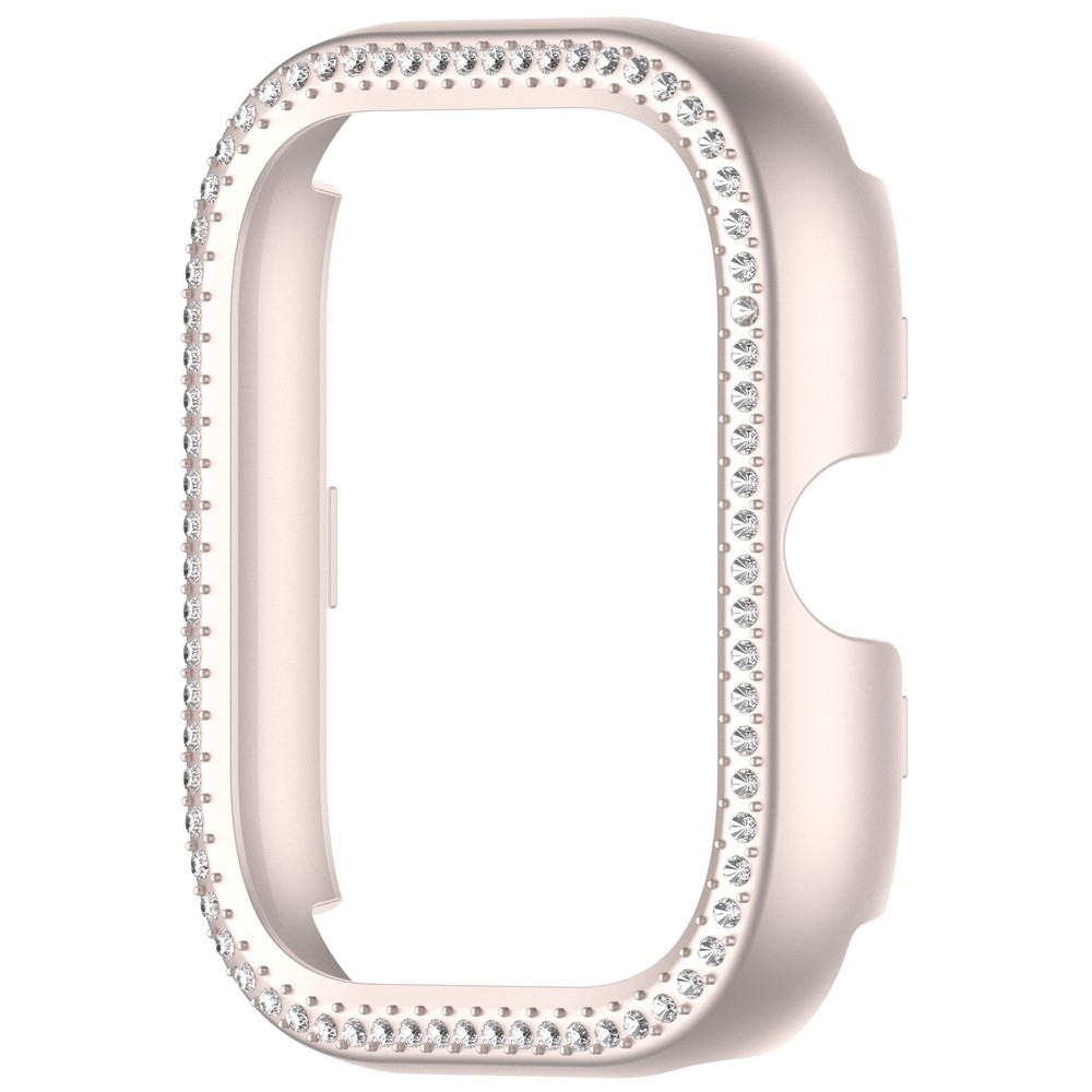 Decory műanyag, rácsatlakoztatható tok strasszokkal a Xiaomi Redmi Watch 5-hez – bézs
