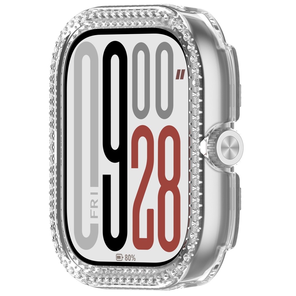 Decory műanyag, rácsatlakoztatható tok strasszokkal a Xiaomi Redmi Watch 5-hez – átlátszó