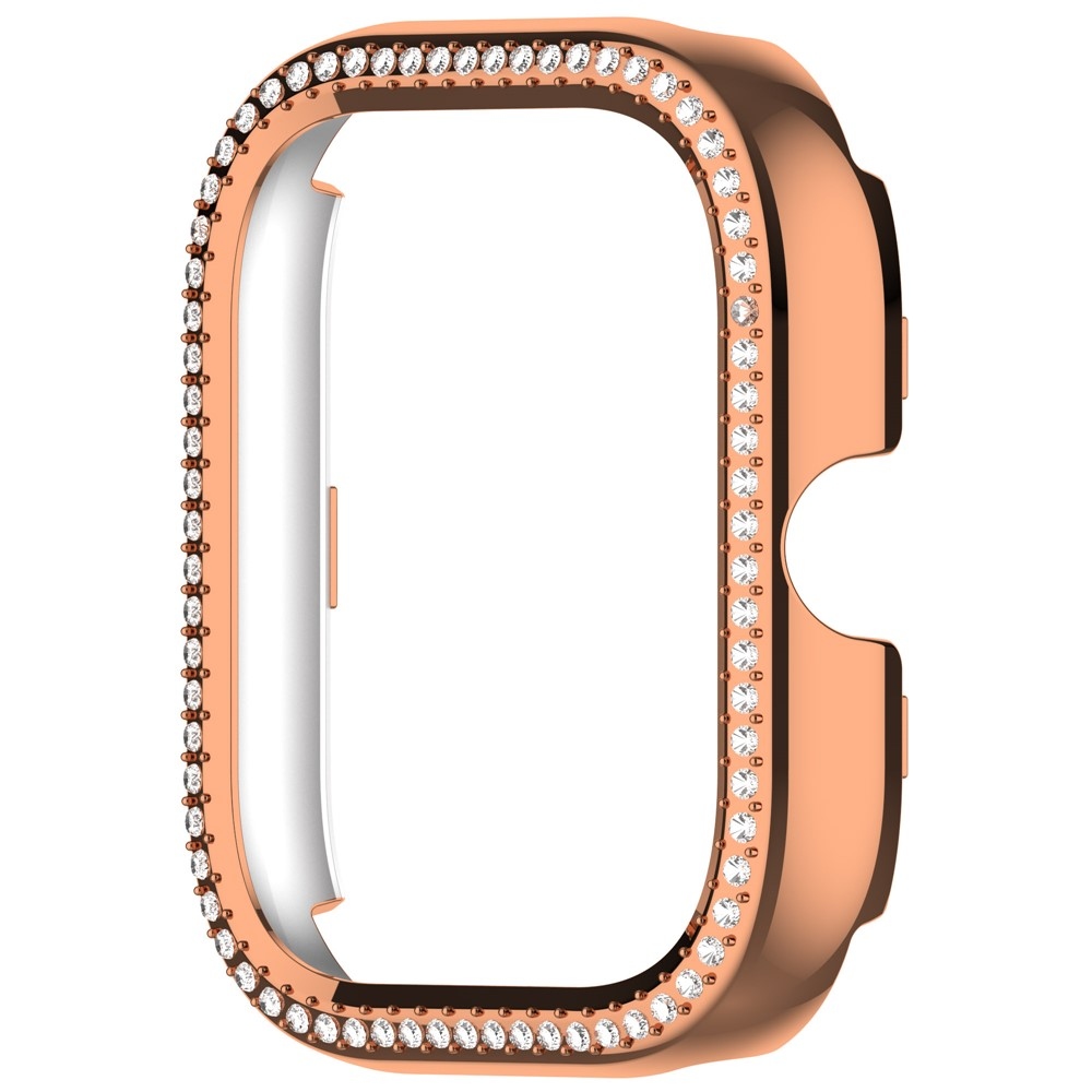 Decory műanyag, rácsatlakoztatható tok strasszokkal a Xiaomi Redmi Watch 5-hez – rózsaszín-arany