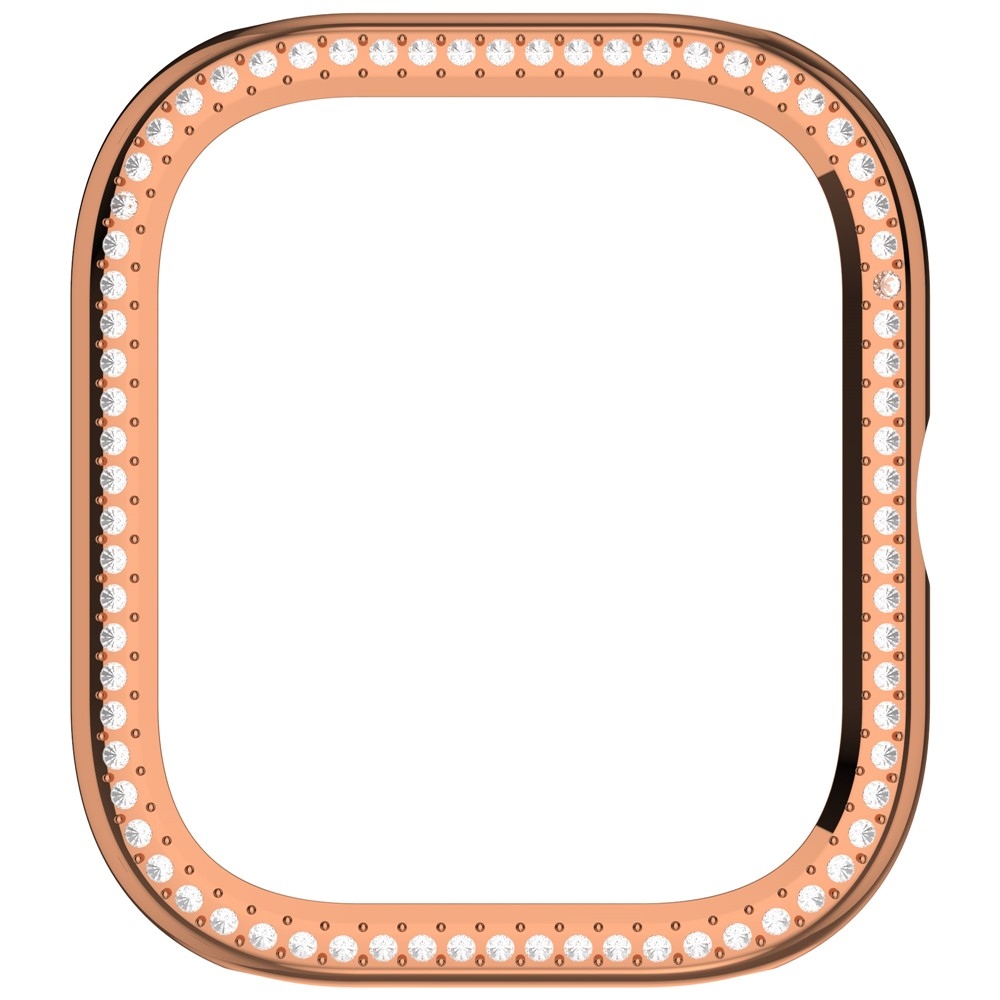 Decory műanyag, rácsatlakoztatható tok strasszokkal a Xiaomi Redmi Watch 5-hez – rózsaszín-arany