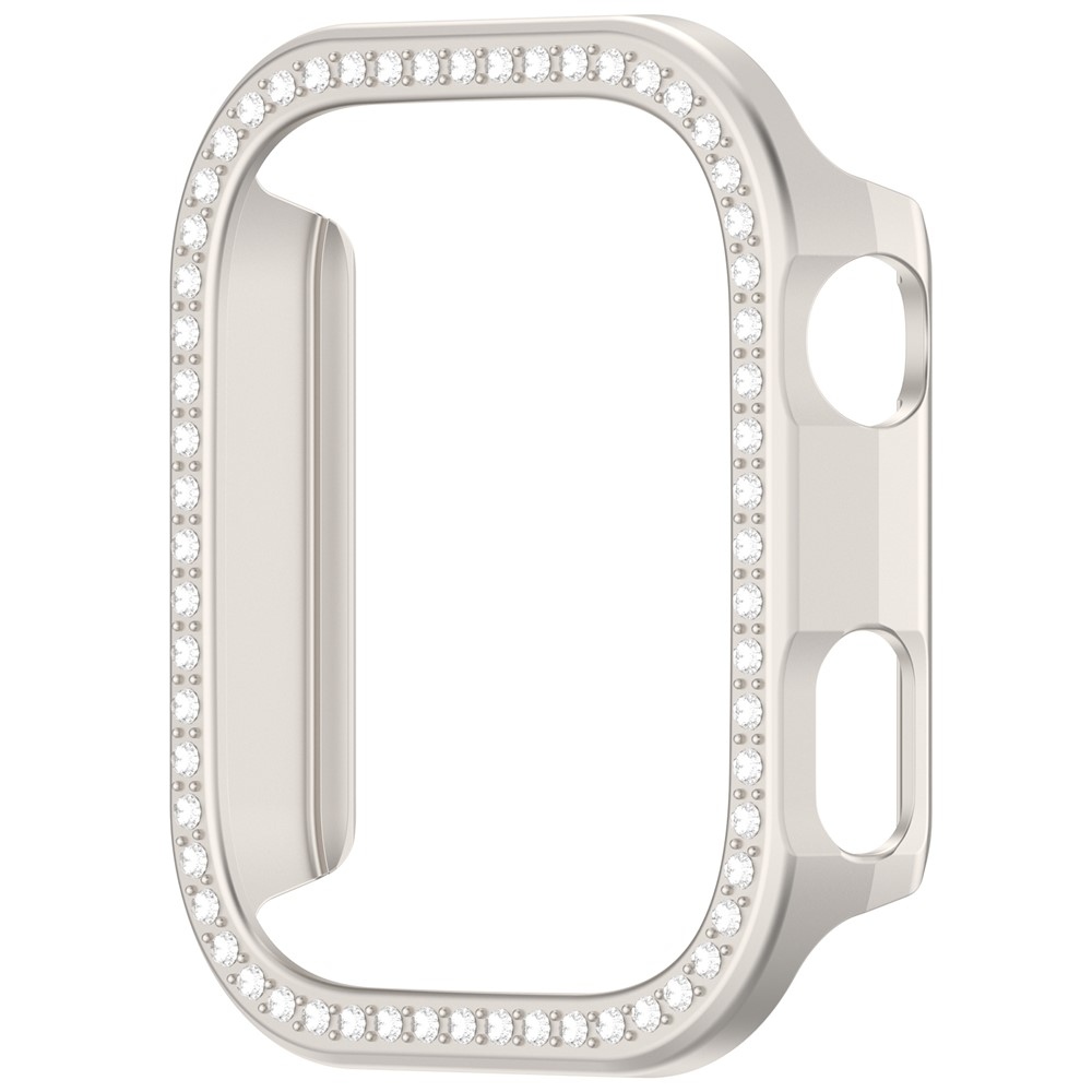 Decory műanyag, rácsatlakoztatható tok strasszokkal a Xiaomi Redmi Watch 6-hoz – bézs