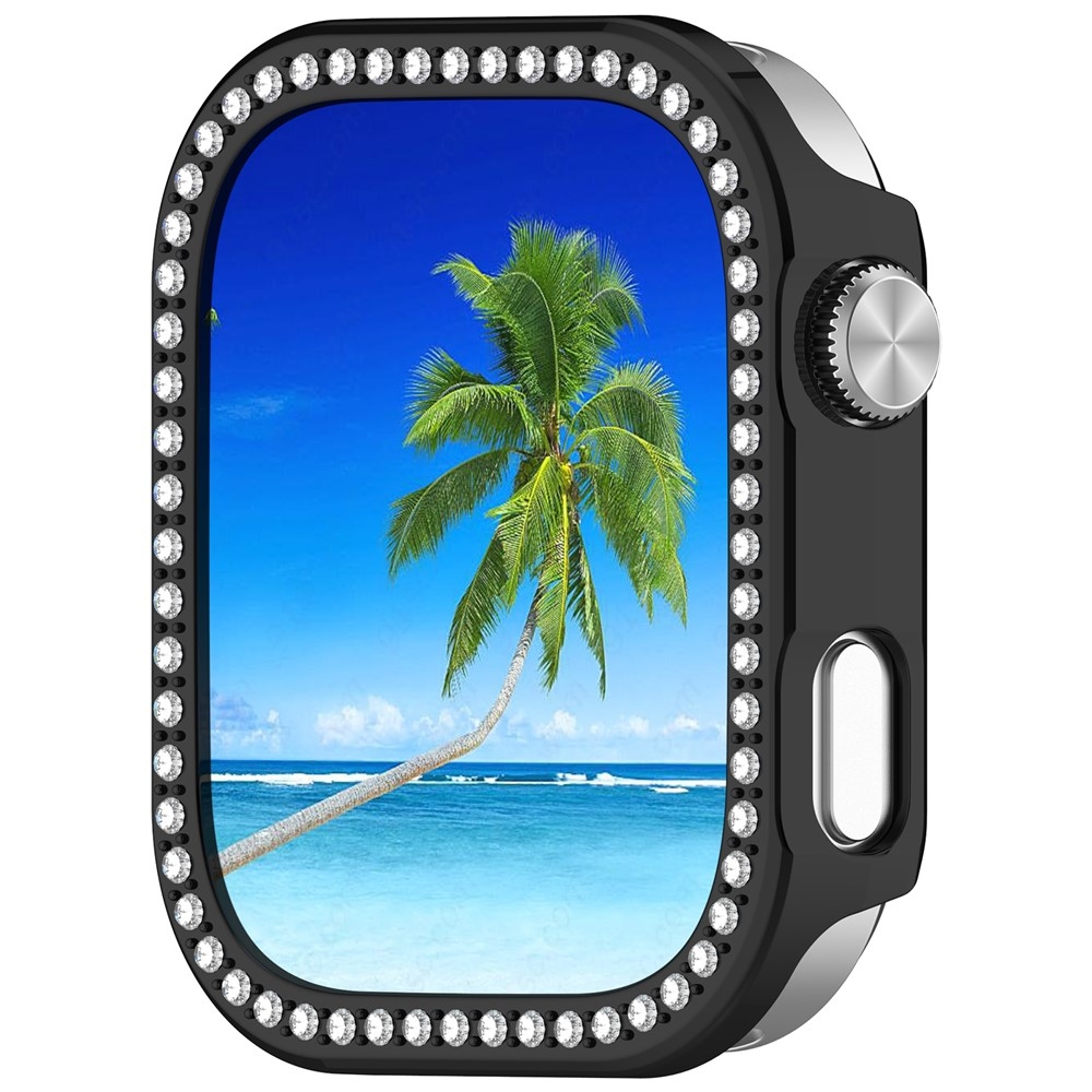 Decory műanyag, rácsatlakoztatható tok strasszokkal a Xiaomi Redmi Watch 6-hoz – fekete