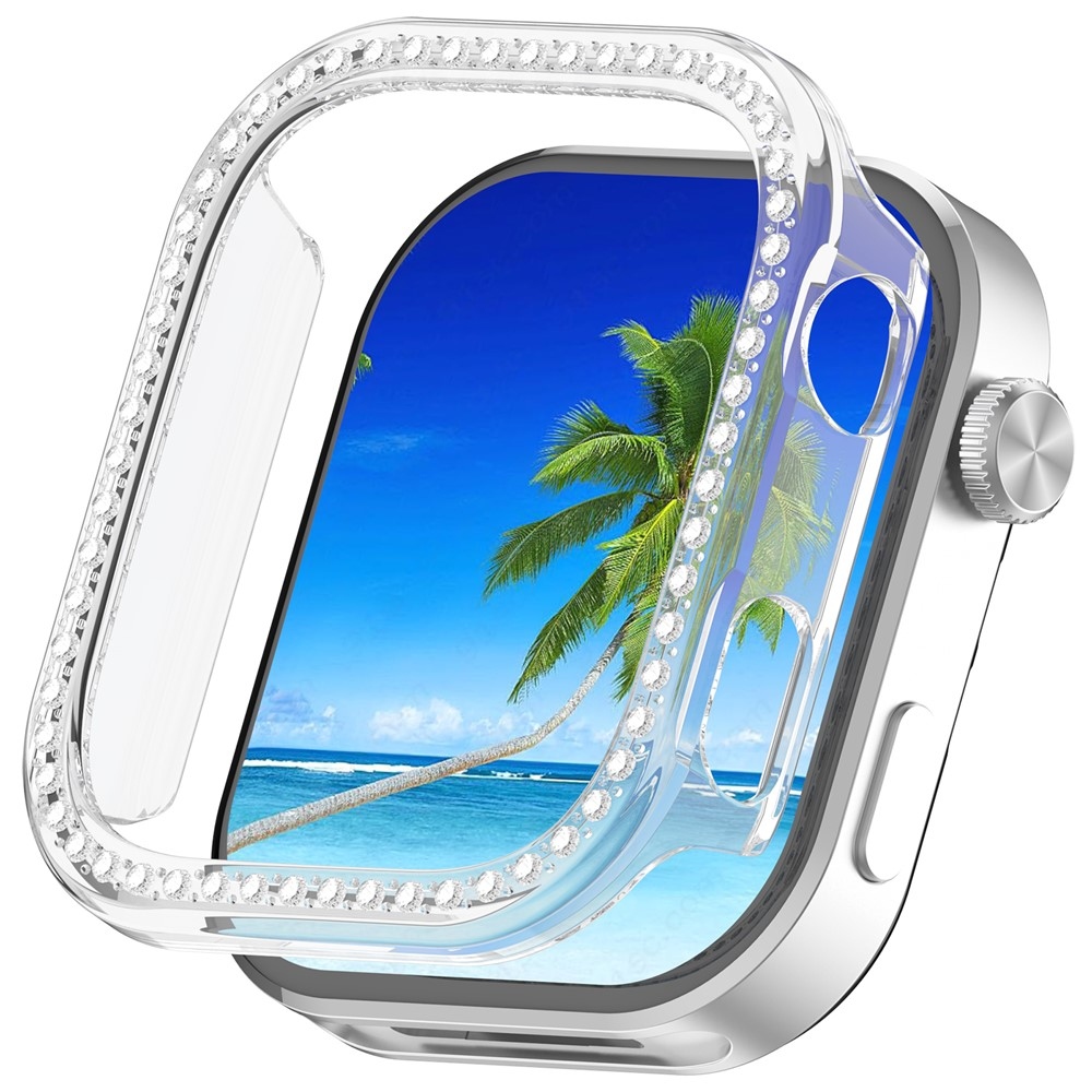 Decory műanyag, rácsatlakoztatható tok strasszokkal a Xiaomi Redmi Watch 6-hoz – átlátszó
