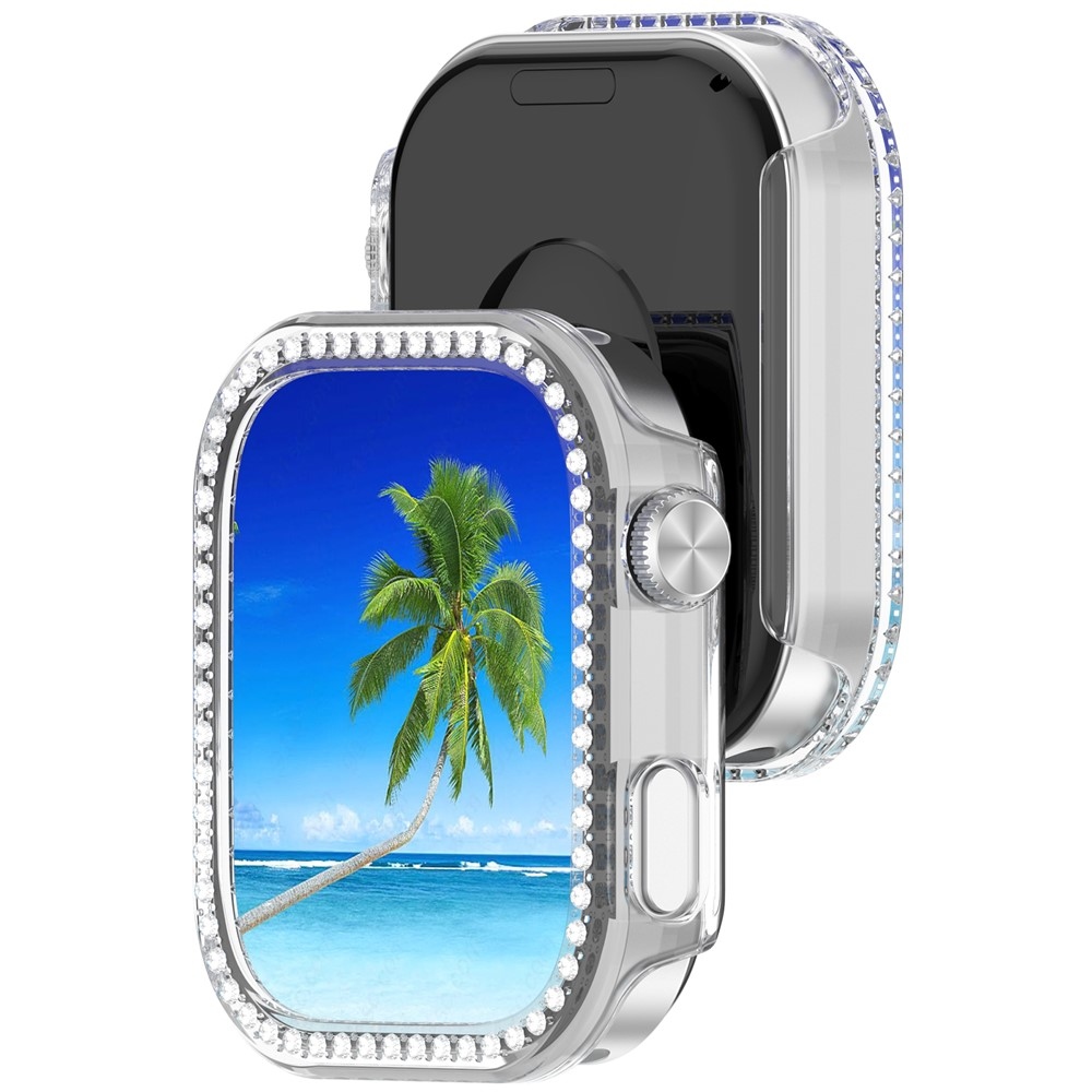 Decory műanyag, rácsatlakoztatható tok strasszokkal a Xiaomi Redmi Watch 6-hoz – átlátszó