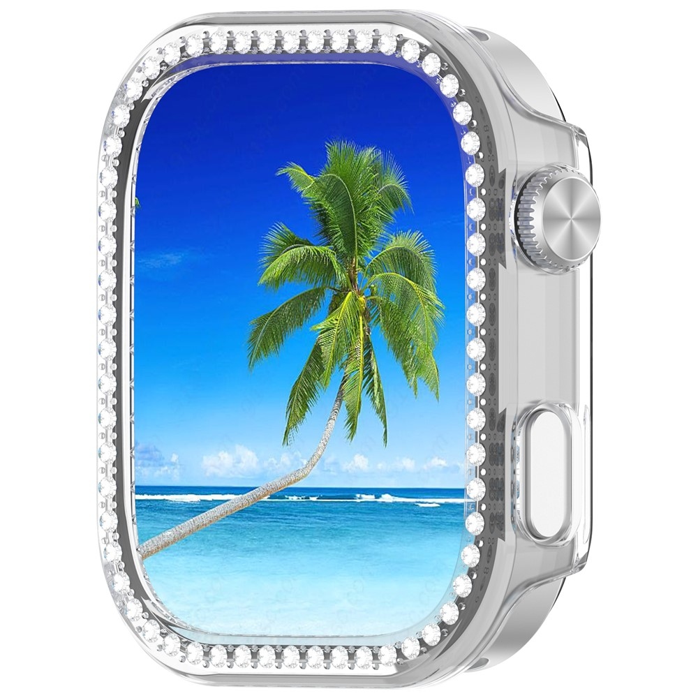 Decory műanyag, rácsatlakoztatható tok strasszokkal a Xiaomi Redmi Watch 6-hoz – átlátszó