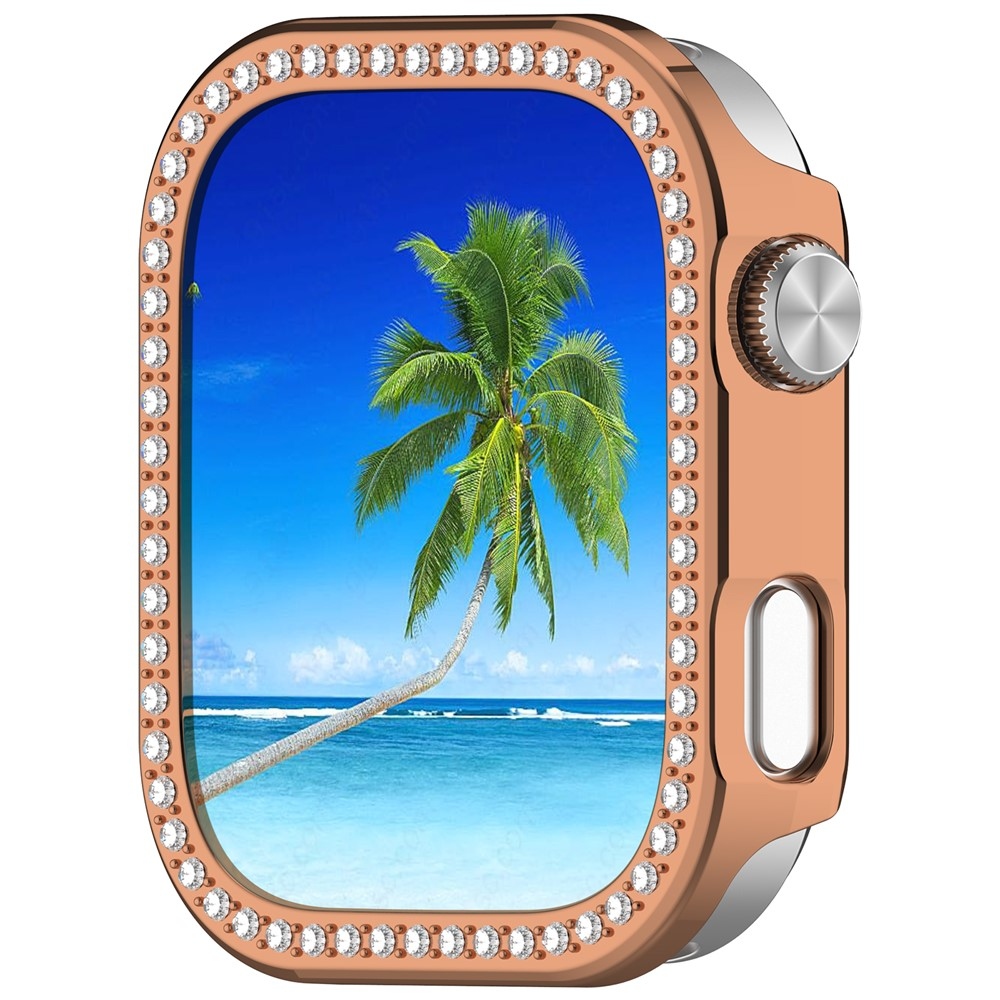 Decory műanyag, rácsatlakoztatható tok strasszokkal a Xiaomi Redmi Watch 6-hoz – rózsaszín-arany