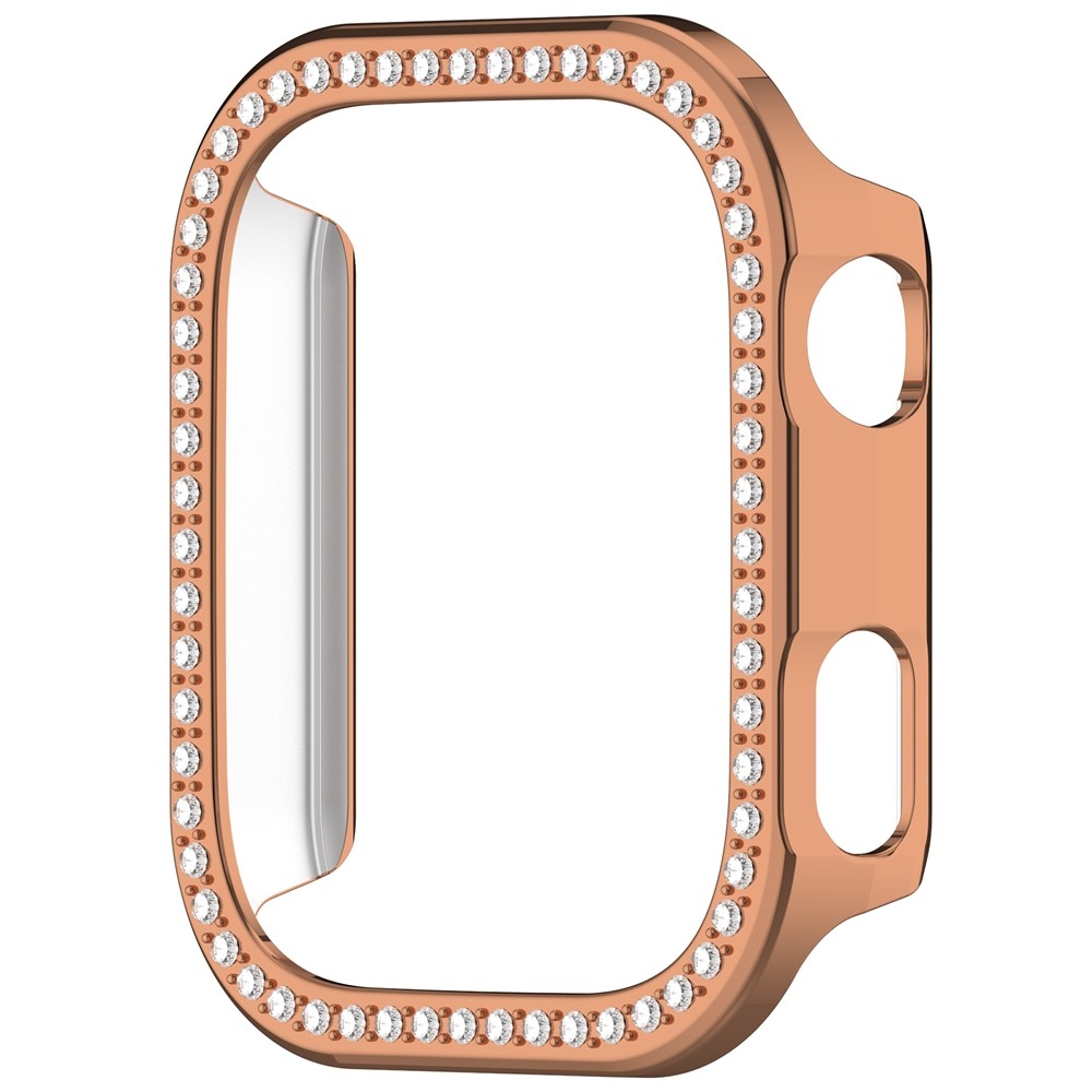Decory műanyag, rácsatlakoztatható tok strasszokkal a Xiaomi Redmi Watch 6-hoz – rózsaszín-arany