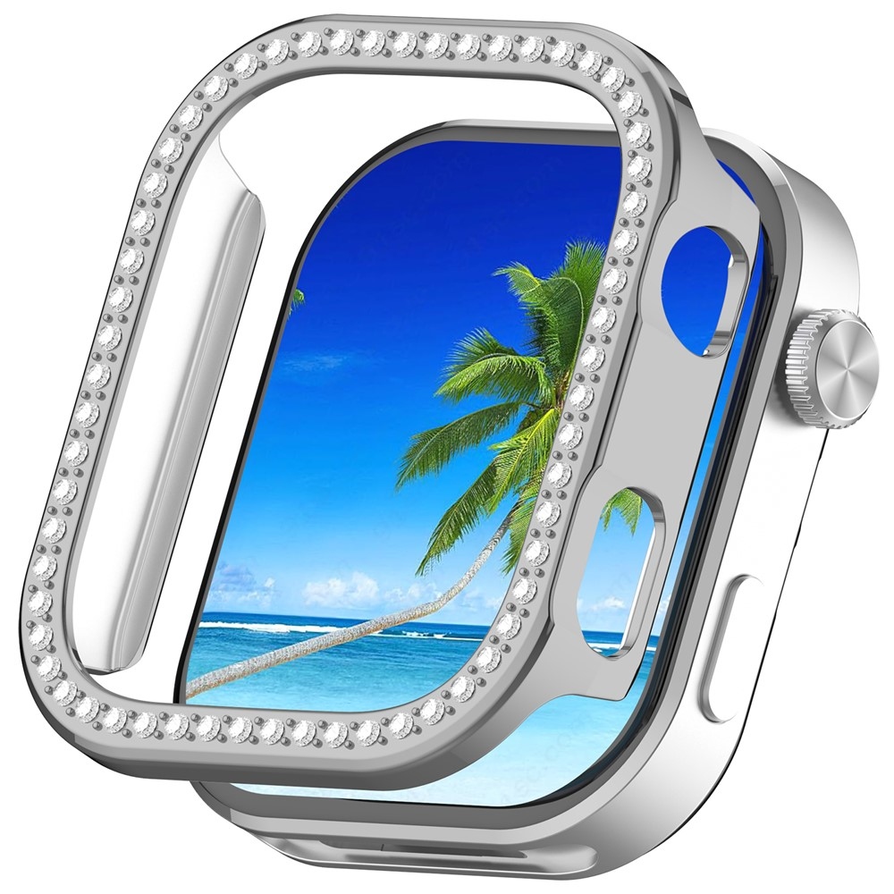 Decory műanyag, rácsatlakoztatható tok strasszokkal a Xiaomi Redmi Watch 6-hoz – ezüst színű