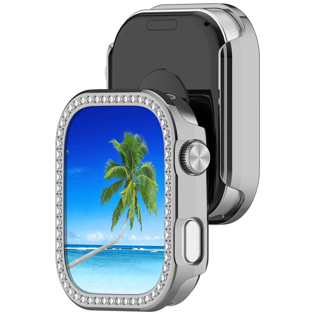 Decory műanyag, rácsatlakoztatható tok strasszokkal a Xiaomi Redmi Watch 6-hoz – ezüst színű
