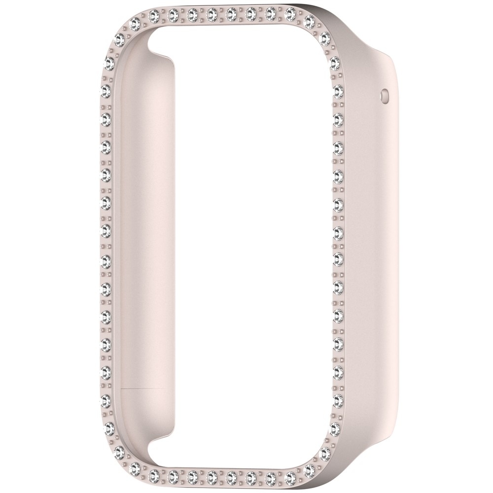 Decory műanyag, rácsatlakoztatható tok strasszokkal a Xiaomi Smart Band 8 Pro-hoz – bézs