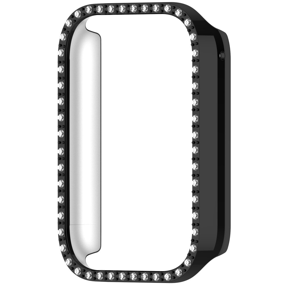 Decory műanyag, rácsatlakoztatható tok strasszokkal a Xiaomi Smart Band 8 Pro-hoz – fekete