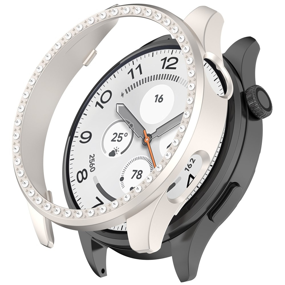 Decory műanyag, rácsatlakoztatható tok strasszokkal a Xiaomi Watch 5-hez – bézs