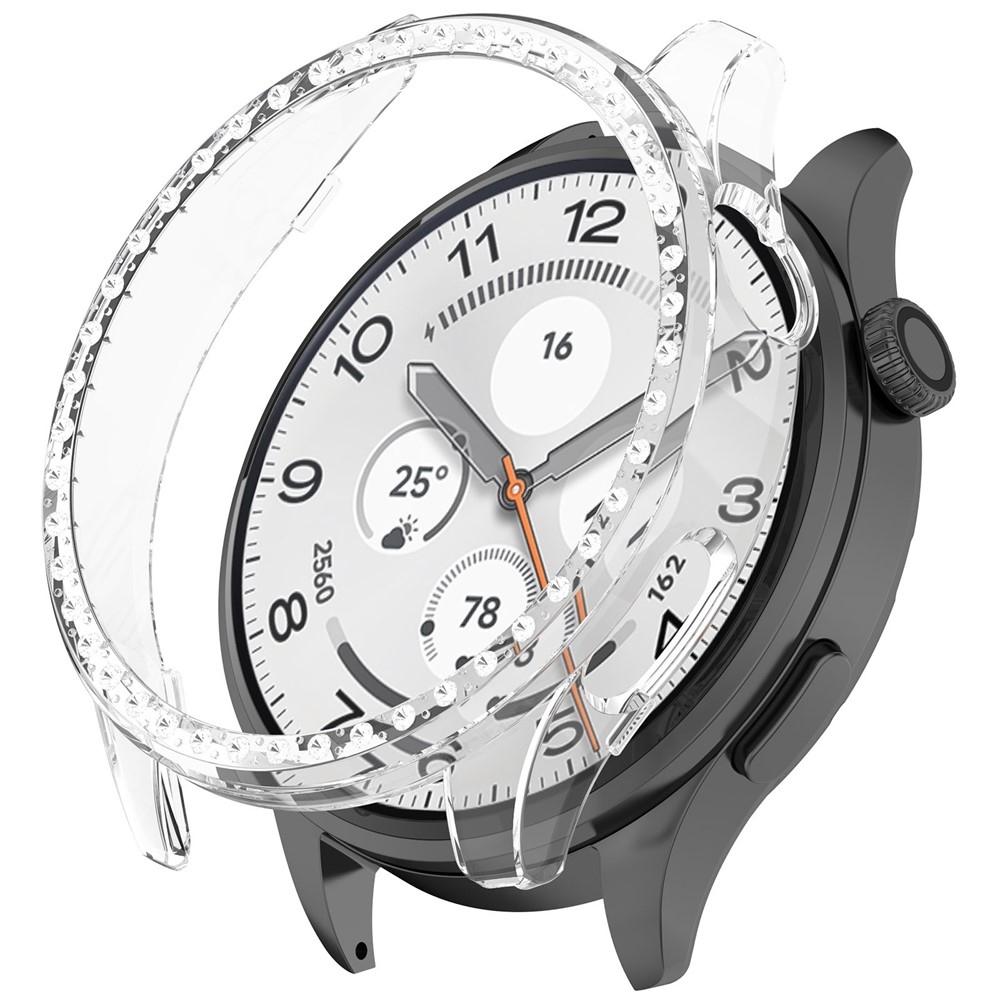 Decory műanyag, rácsatlakoztatható tok strasszokkal a Xiaomi Watch 5-hez – átlátszó