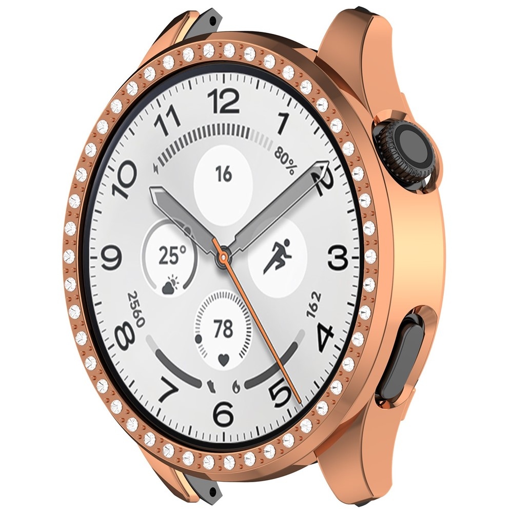 Decory műanyag, rácsatlakoztatható tok strasszokkal a Xiaomi Watch 5-hez – rózsaszín-arany