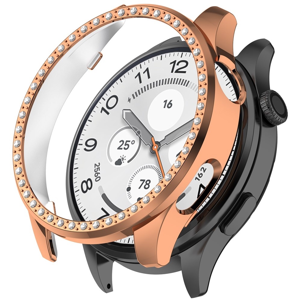 Decory műanyag, rácsatlakoztatható tok strasszokkal a Xiaomi Watch 5-hez – rózsaszín-arany