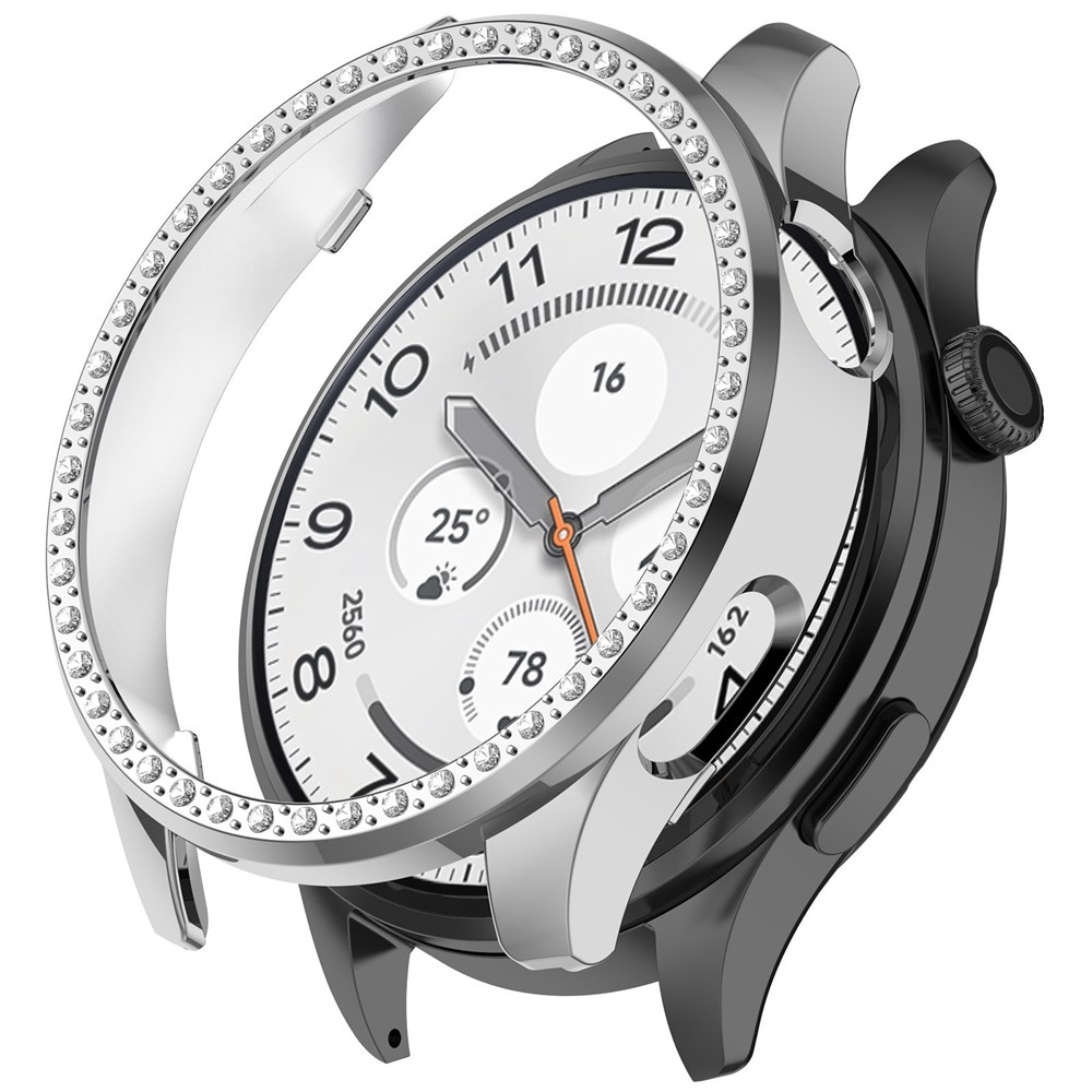 Decory műanyag, rácsatlakoztatható tok strasszokkal a Xiaomi Watch 5-hez – ezüst színű