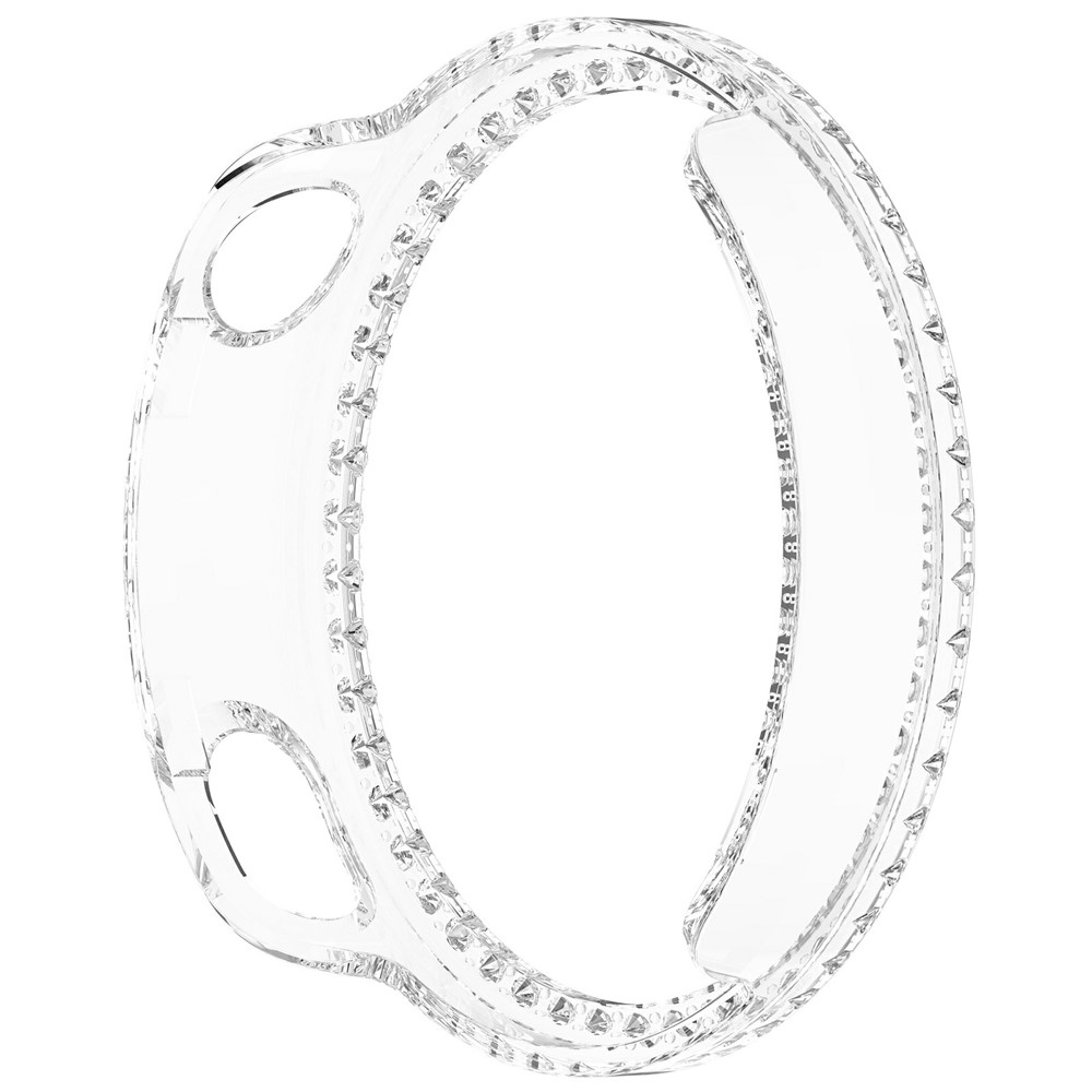 Decory műanyag, rácsatlakoztatható tok strasszokkal a Xiaomi Watch S4 41 mm-es modellhez – átlátszó