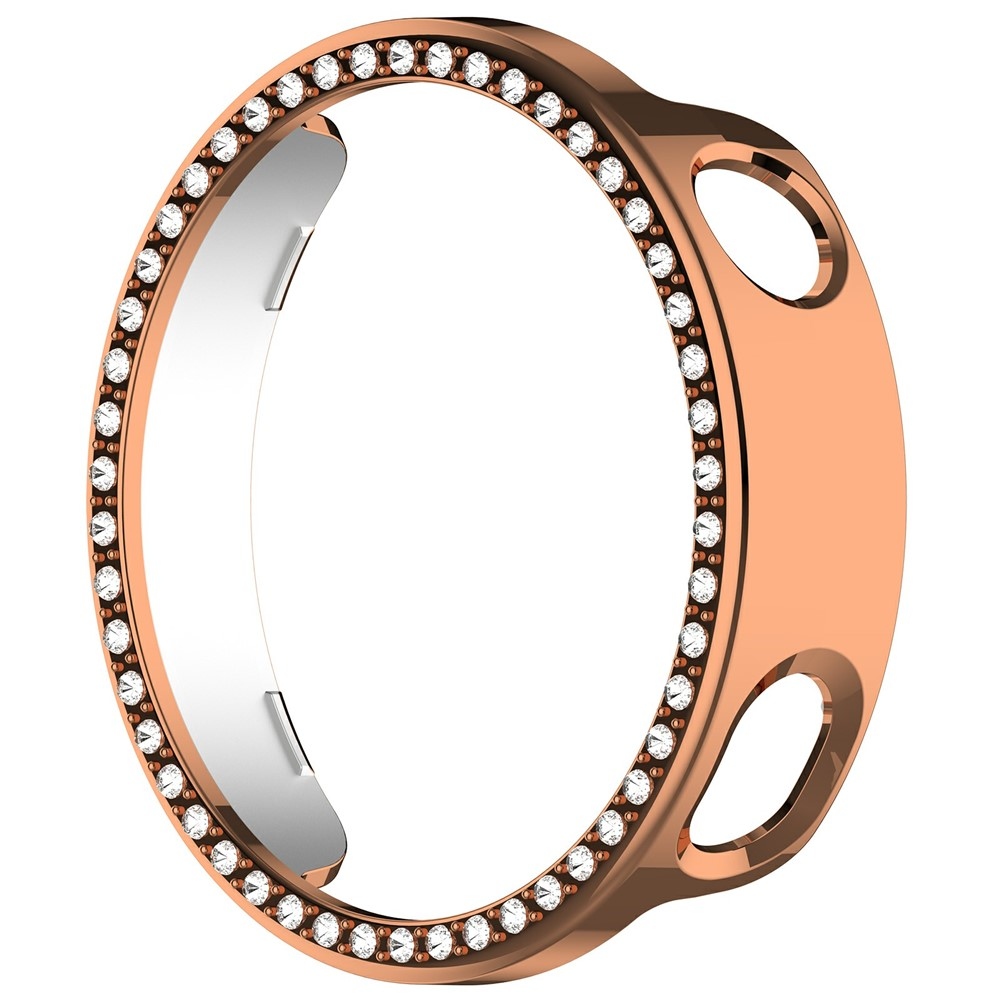 Decory műanyag, rácsatlakoztatható tok strasszokkal a Xiaomi Watch S4 41 mm-es modellhez – rózsaszín-arany
