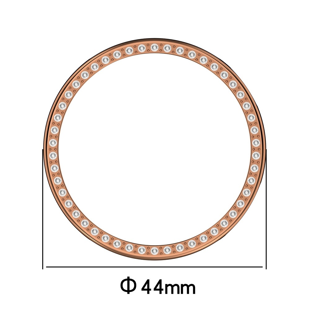 Decory műanyag, rácsatlakoztatható tok strasszokkal a Xiaomi Watch S4 41 mm-es modellhez – rózsaszín-arany