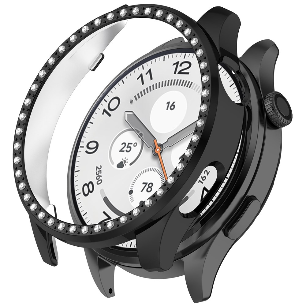 Decory műanyag, rácsatlakoztatható tok strasszokkal a Xiaomi Watch S5-hez – fekete