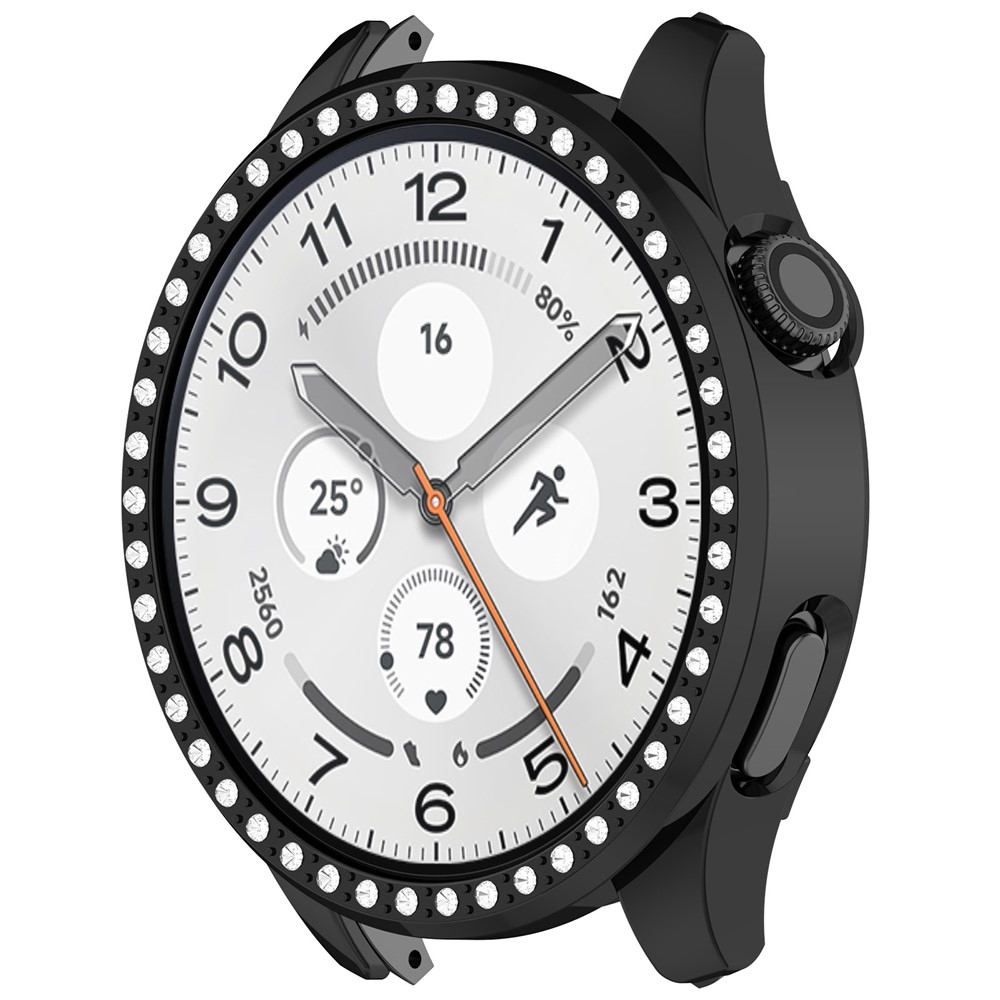 Decory műanyag, rácsatlakoztatható tok strasszokkal a Xiaomi Watch S5-hez – fekete