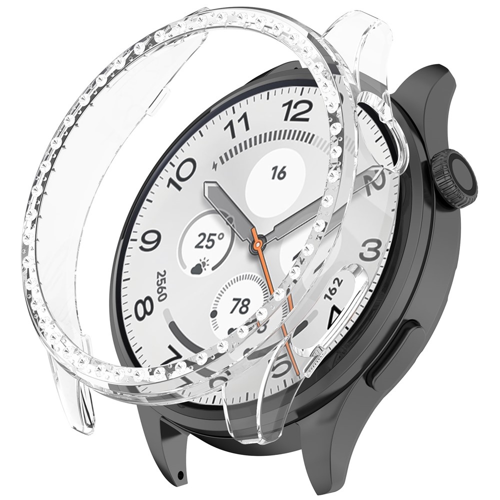 Decory műanyag, rácsatlakoztatható tok strasszokkal a Xiaomi Watch S5-hez – átlátszó
