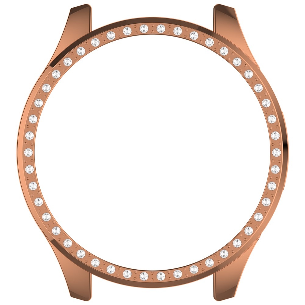 Decory műanyag, rácsatlakoztatható tok strasszokkal a Xiaomi Watch S5-hez – rózsaszín-arany