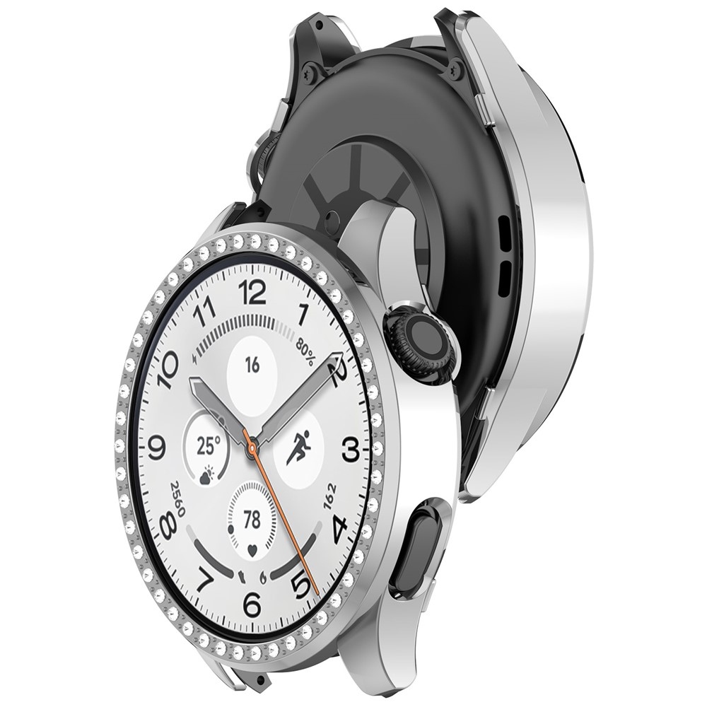 Decory műanyag, rácsatlakoztatható tok strasszokkal a Xiaomi Watch S5-hez – ezüst színű