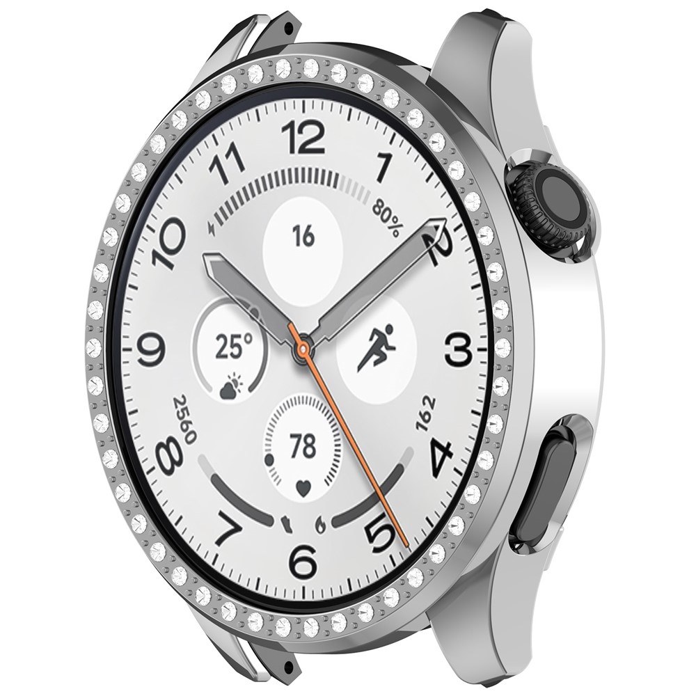 Decory műanyag, rácsatlakoztatható tok strasszokkal a Xiaomi Watch S5-hez – ezüst színű