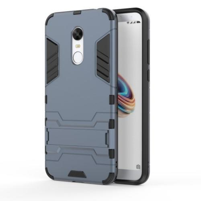 Defender hibrid tartós tok flip állvánnyal Xiaomi Redmi 5 készülékhez - kék-szürke