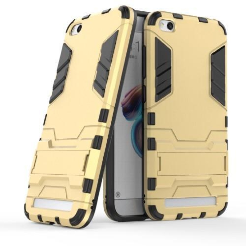 Defender tartós hibrid tok állvánnyal a Xiaomi Redmi 5A számára - arany színben