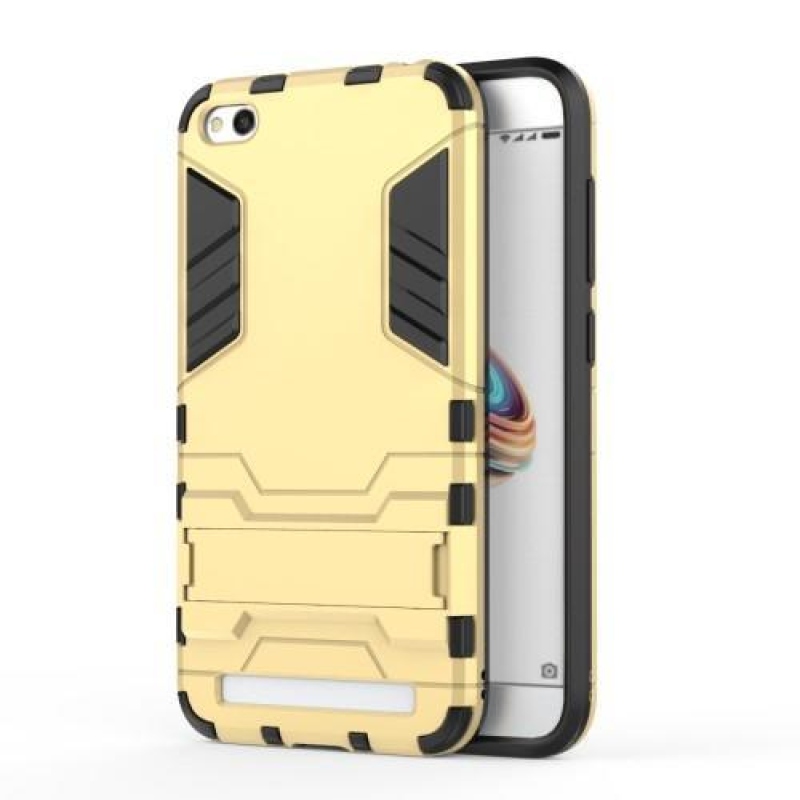 Defender tartós hibrid tok állvánnyal a Xiaomi Redmi 5A számára - arany színben