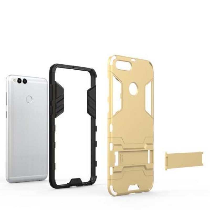 Defender tartós tok állvánnyal a Honor 7X-hez - piros színű