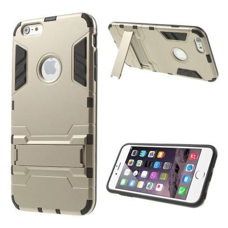 Defender tartós tok állvánnyal iPhone 6s Plus és 6 Plus készülékhez - arany színben