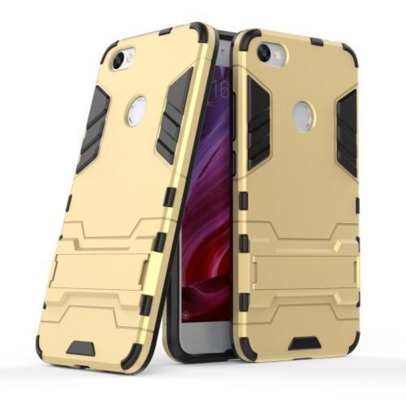 Defender tartós tok állvánnyal Xiaomi Redmi Note 5A Prime-hoz - arany színben