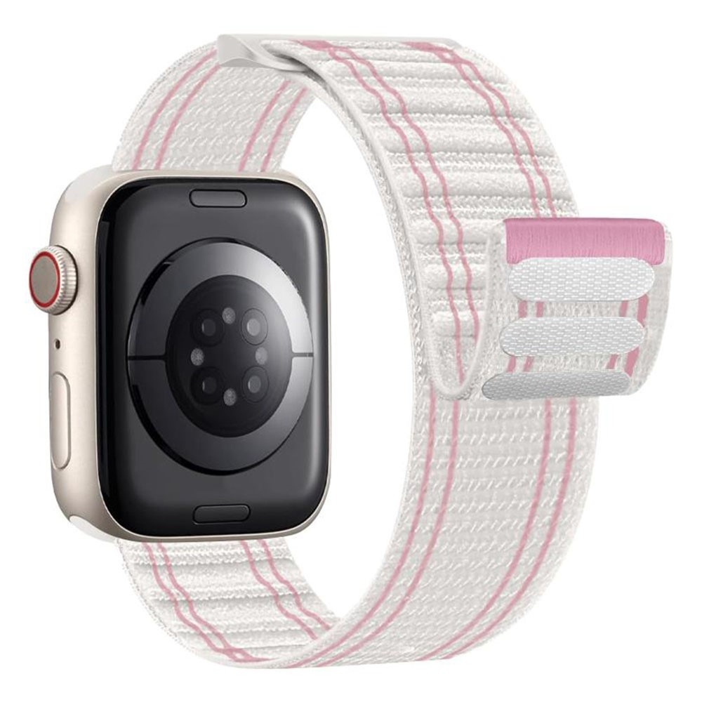 Delta nylon szíj az Apple Watch 12/11/10 42 mm-es és 9/8/7 41 mm-es modellekhez – bézs/rózsaszín