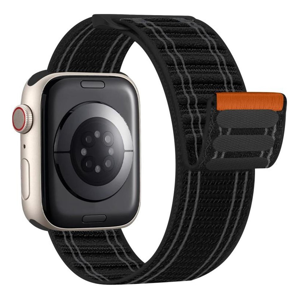 Delta nylon szíj az Apple Watch 12/11/10 42 mm-es és 9/8/7 41 mm-es modellekhez – fekete
