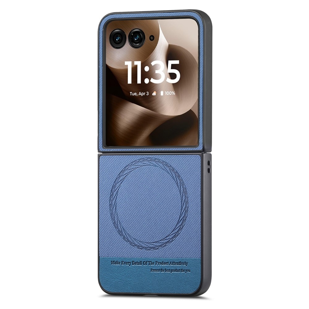 Denim műanyag borítás műbőrrel és MagSafe-rel a Motorola Razr 60 Ultra 5G készülékhez - kék