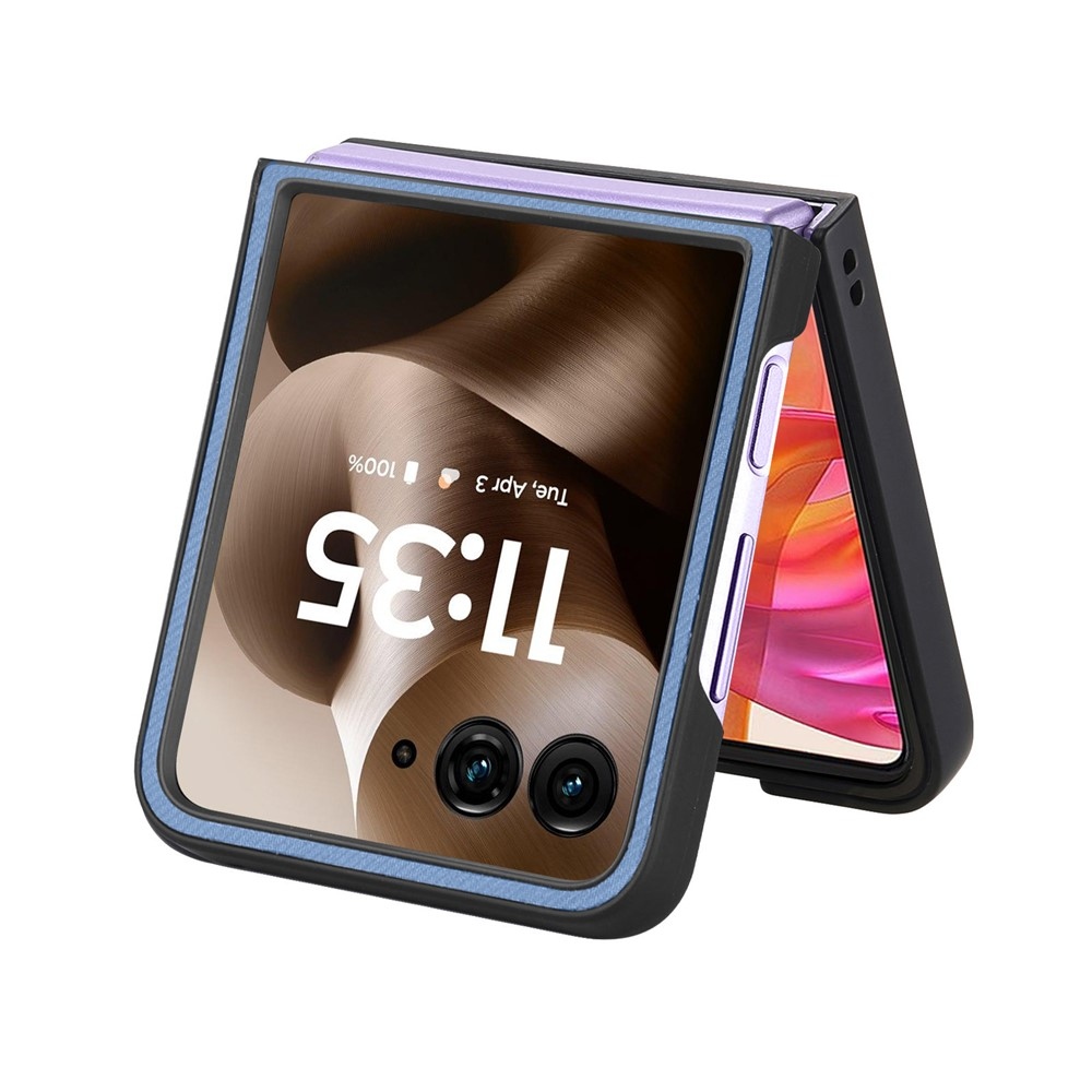 Denim műanyag borítás műbőrrel és MagSafe-rel a Motorola Razr 60 Ultra 5G készülékhez - kék