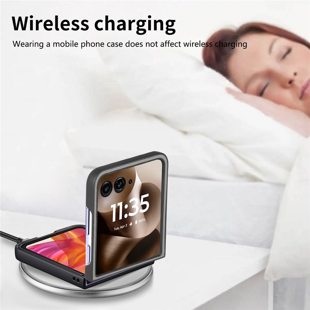 Denim műanyag borítás műbőrrel és MagSafe-rel a Motorola Razr 60 Ultra 5G készülékhez - szürke