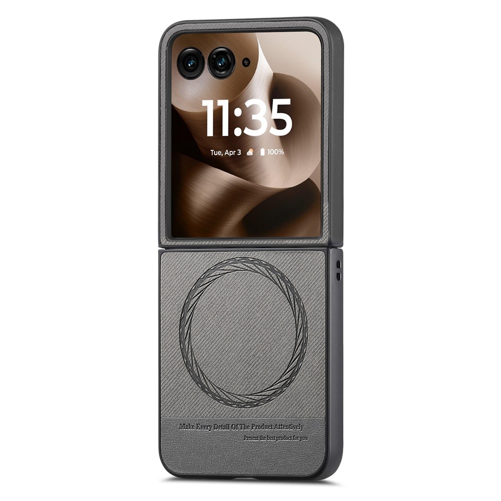 Denim műanyag borítás műbőrrel és MagSafe-rel a Motorola Razr 60 Ultra 5G készülékhez - szürke