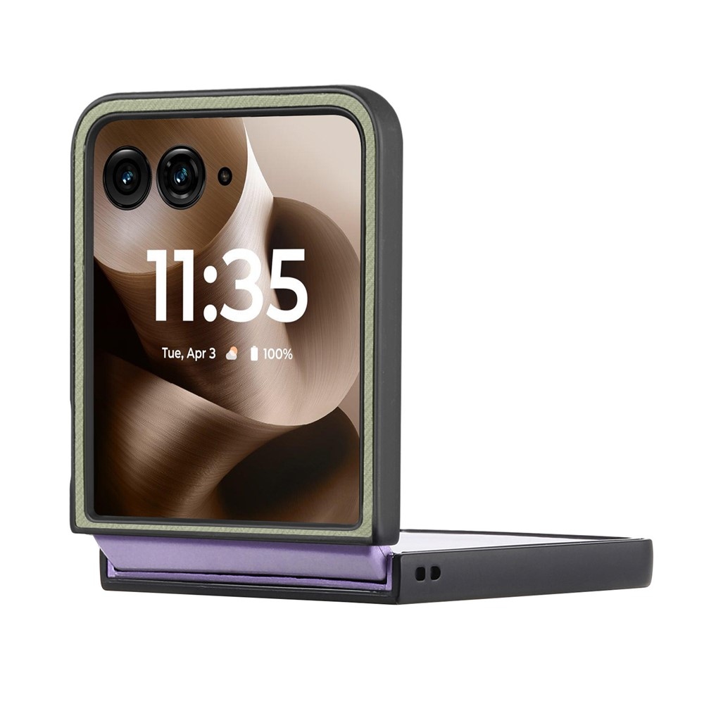 Denim műanyag borítás műbőrrel és MagSafe-rel a Motorola Razr 60 Ultra 5G készülékhez - zöld színű