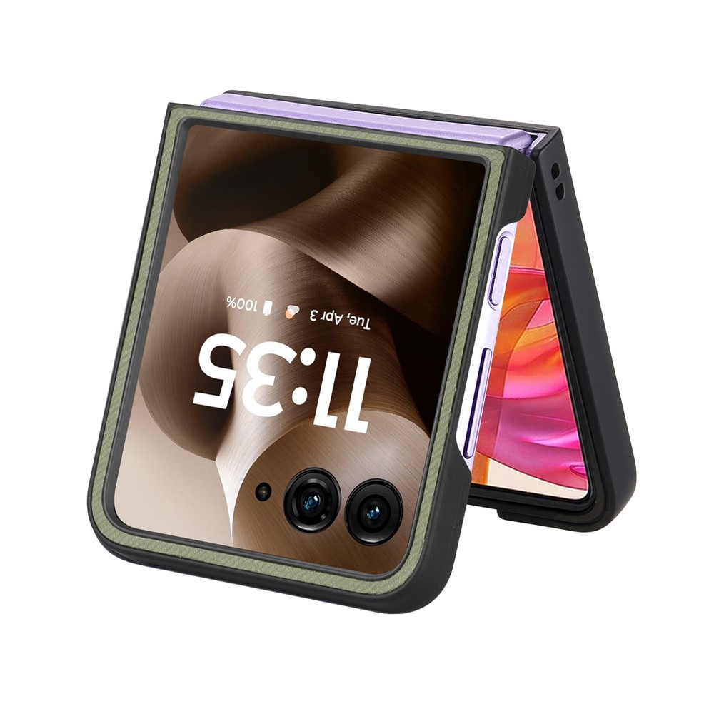 Denim műanyag borítás műbőrrel és MagSafe-rel a Motorola Razr 60 Ultra 5G készülékhez - zöld színű