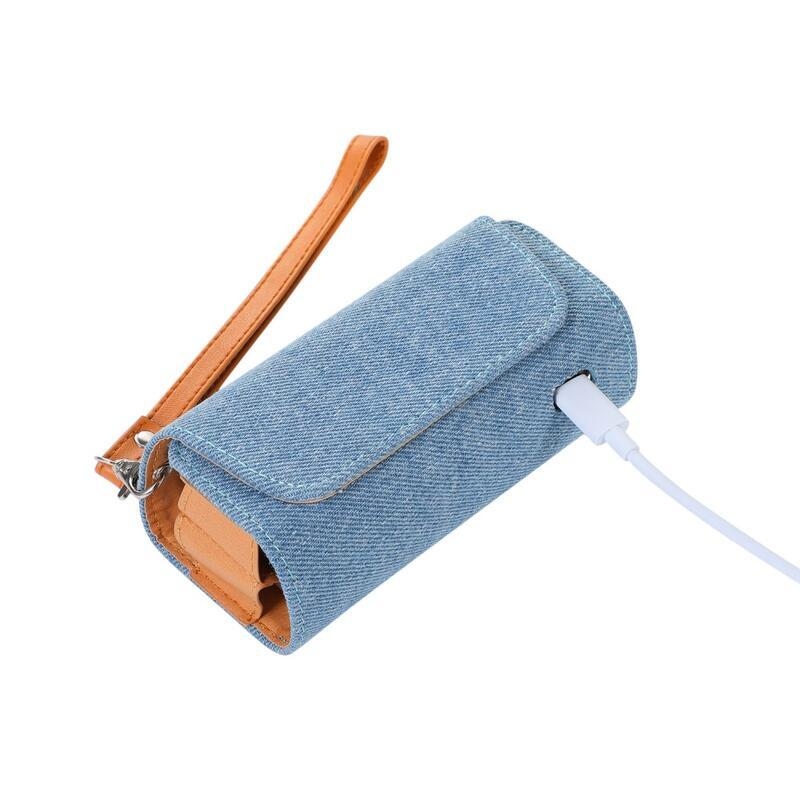 Denim PU bőr tok az IQOS 3.0-hoz - világoskék színben
