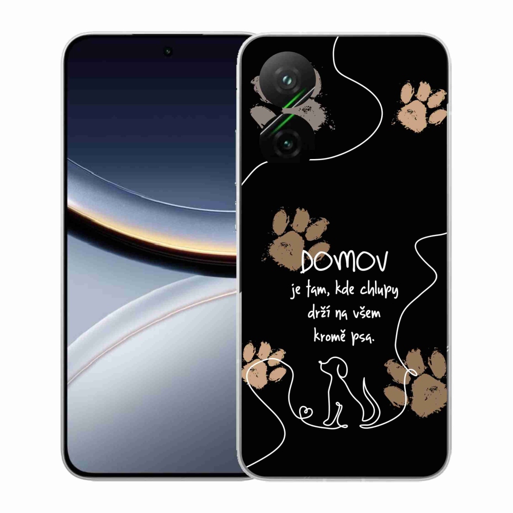 Gél borító mmCase a Xiaomi Poco F7 5G-hez - kutya motívum fekete háttérrel