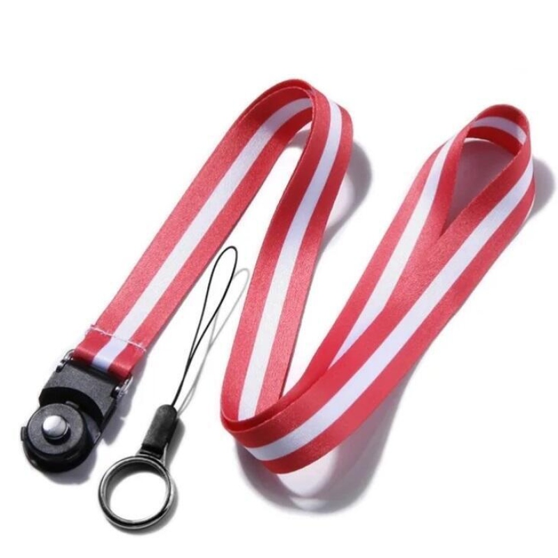 Levehető zsinór a pisztolytáskához - csíkos/piros