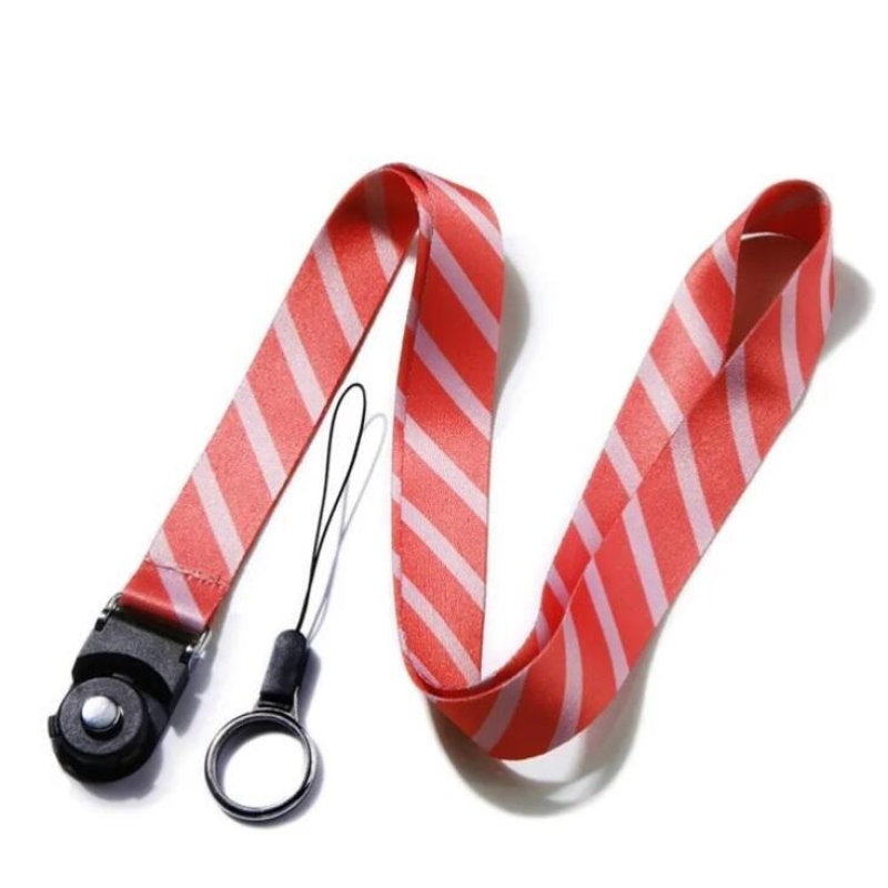 Levehető zsinór a pisztolytáskához - csíkos/piros